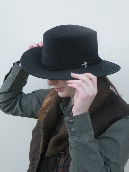 Colonial Hat in Black Suede
