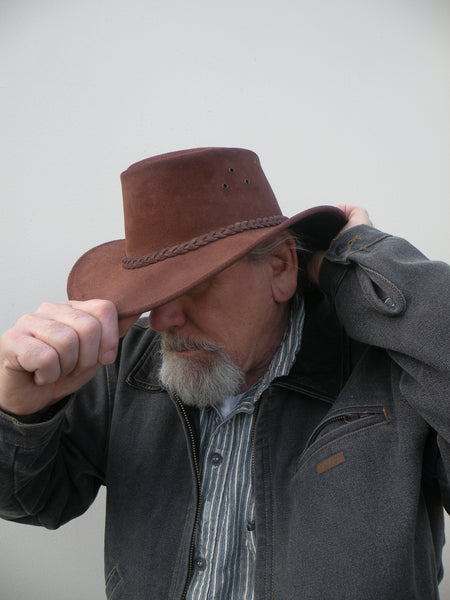Echuca Suede Hat in Mahogany