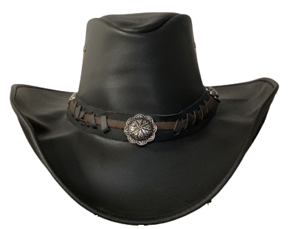 Woodville Leather Hat in Black