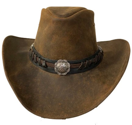 Woodville Leather Hat in Tobacco