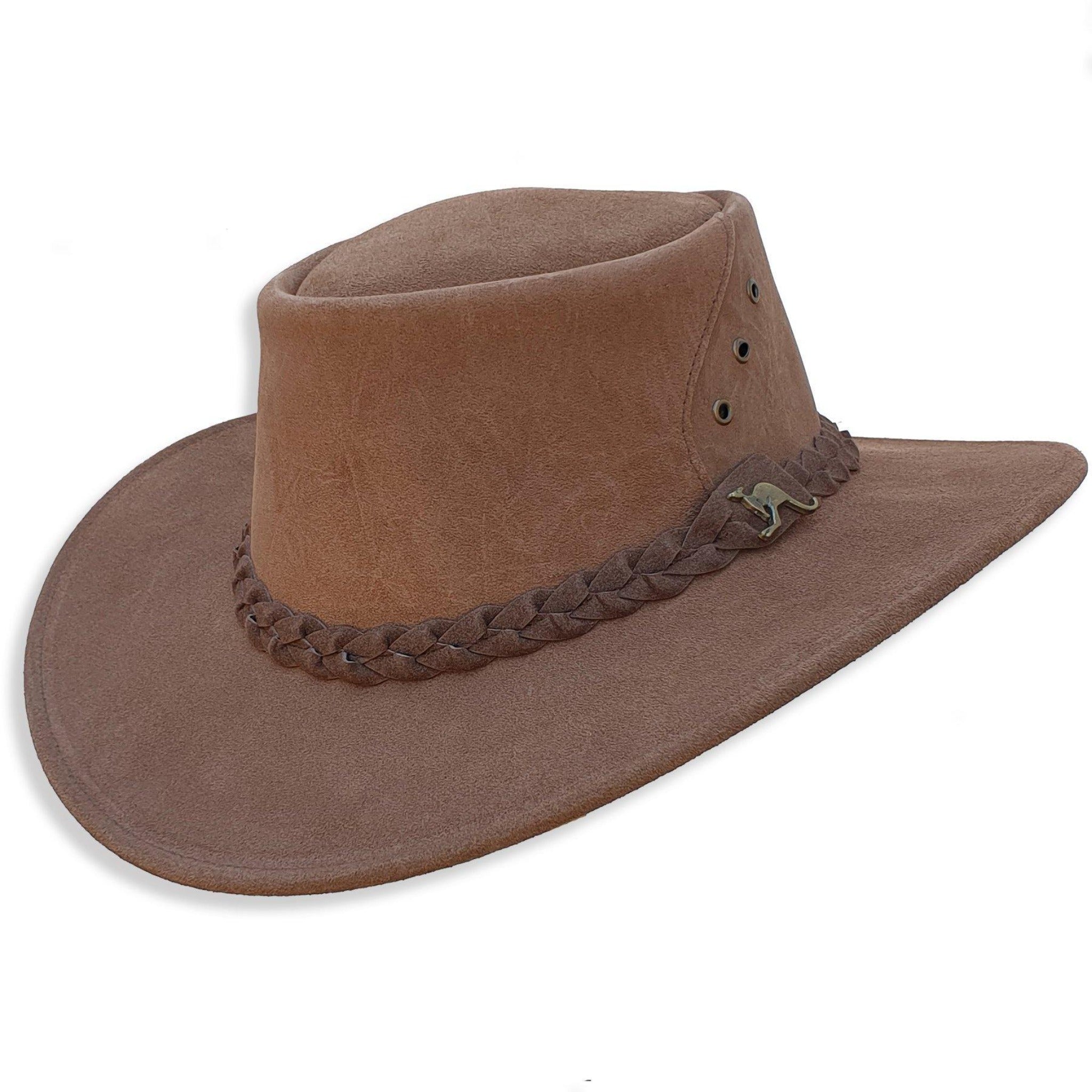 The Alice Hat in Brown Suede Leather - Main Image