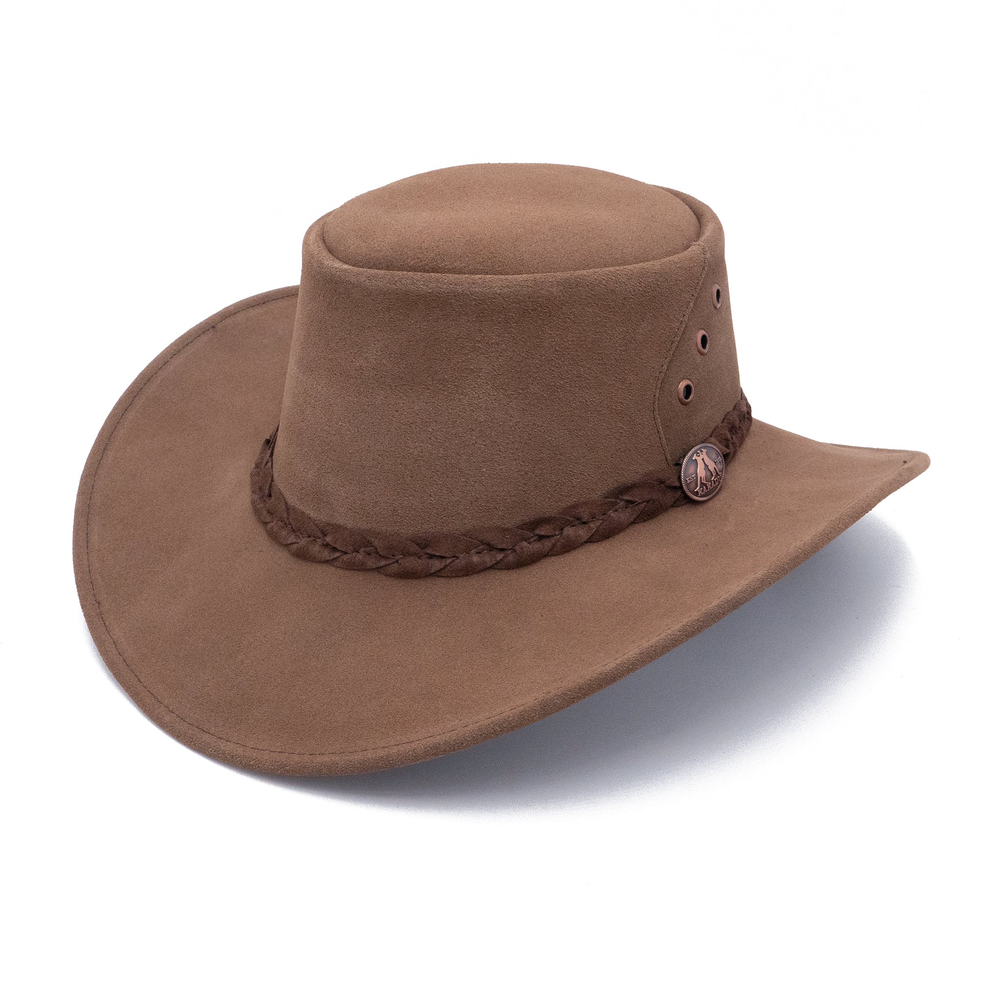 The Alice Hat in Rust Suede Leather