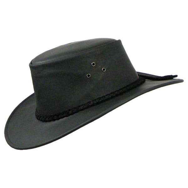 Echuca Hat in Matt Leather in Black