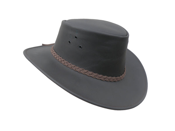 Echuca Matte Leather hat in Brown