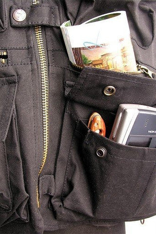 Traveller Multi-Pocket Vest in Black
