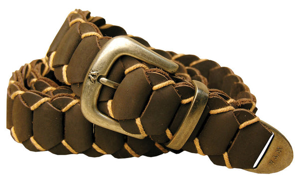 Hand Braided Dorrigo Leather Belt in Brown