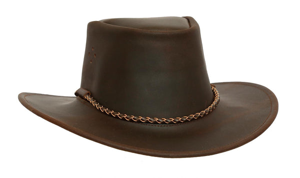 Sydney Leather Hat in Brown