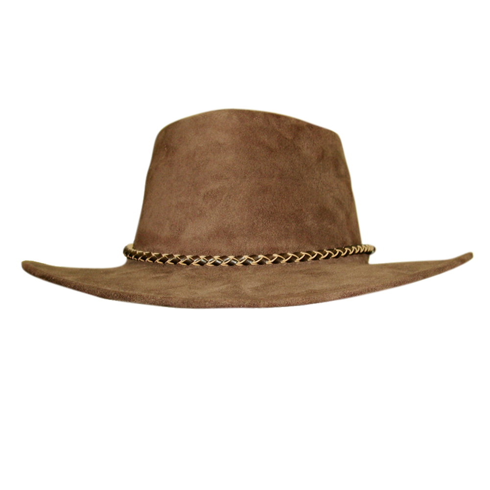 Southern Cross Kangaroo Suede Leather Hat Brown M