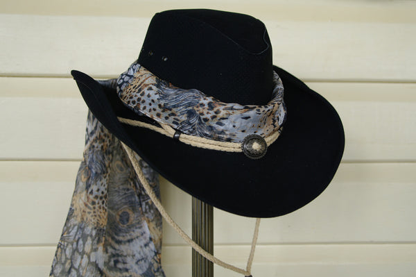 Hat Scarf in Peafowl Print