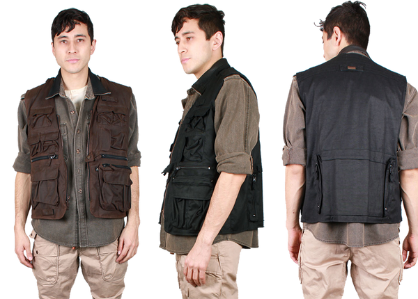 Traveller Multi-Pocket Vest in Brown